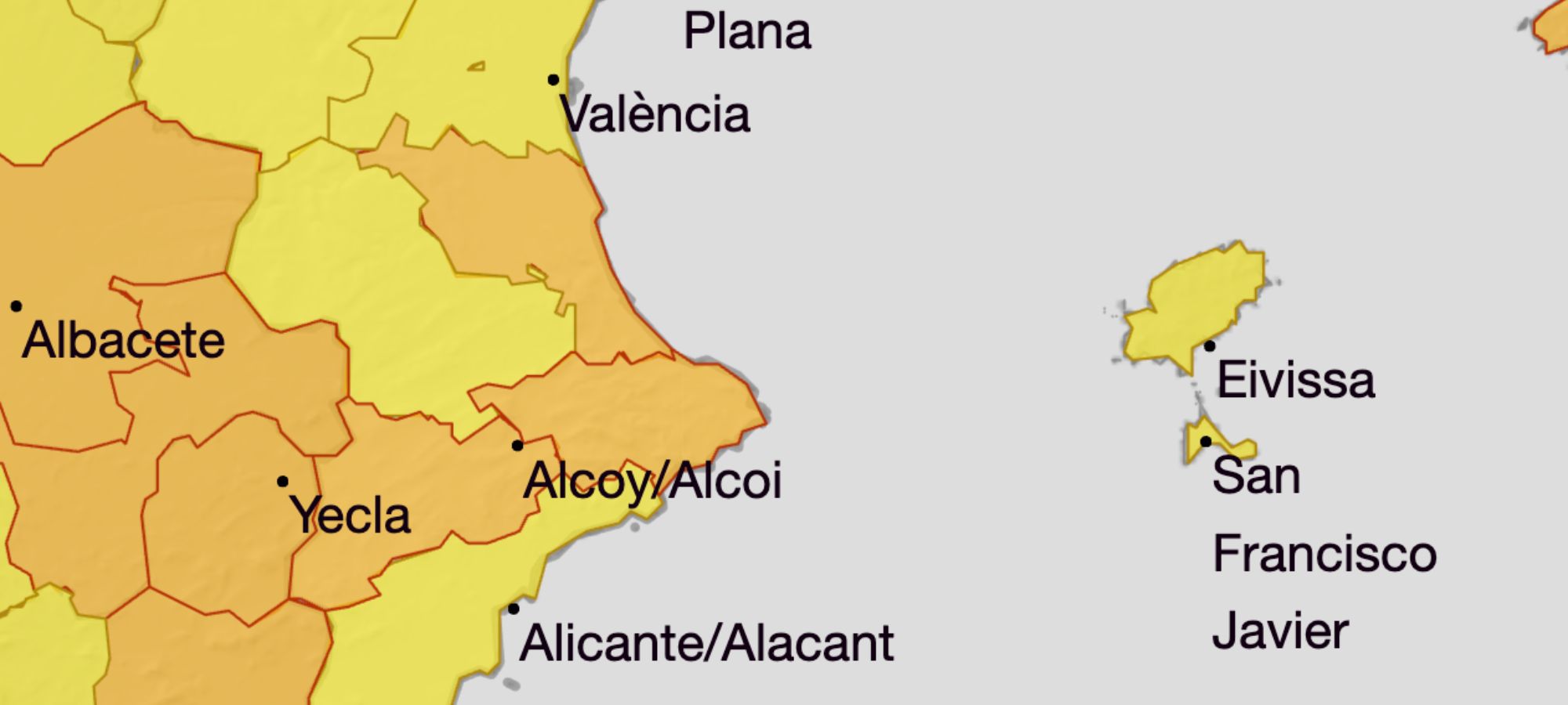 Av&iacute;s taronja per pluges i descens de temperatures 