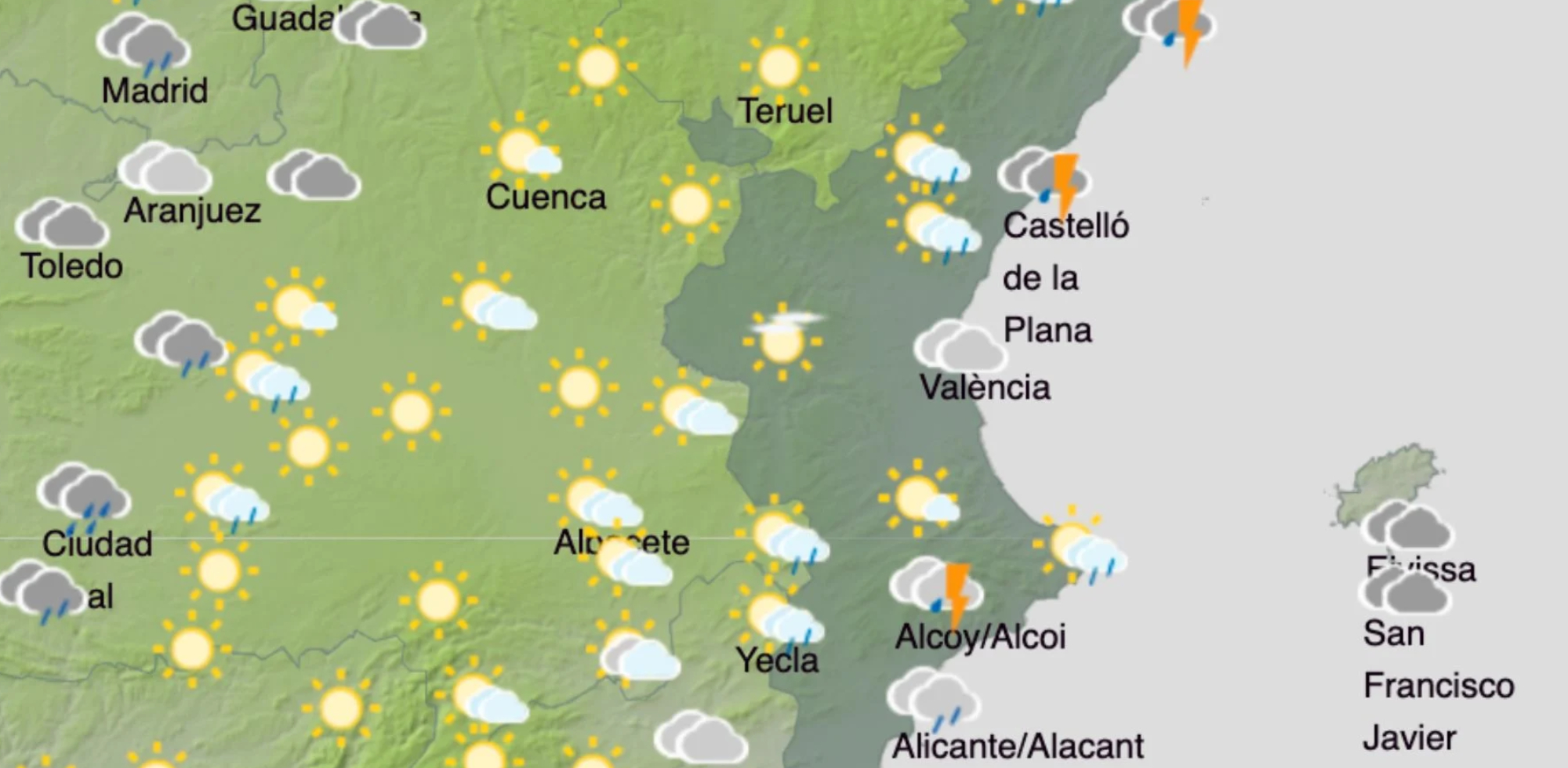 Tempestes puntualment fortes hui a la Comunitat