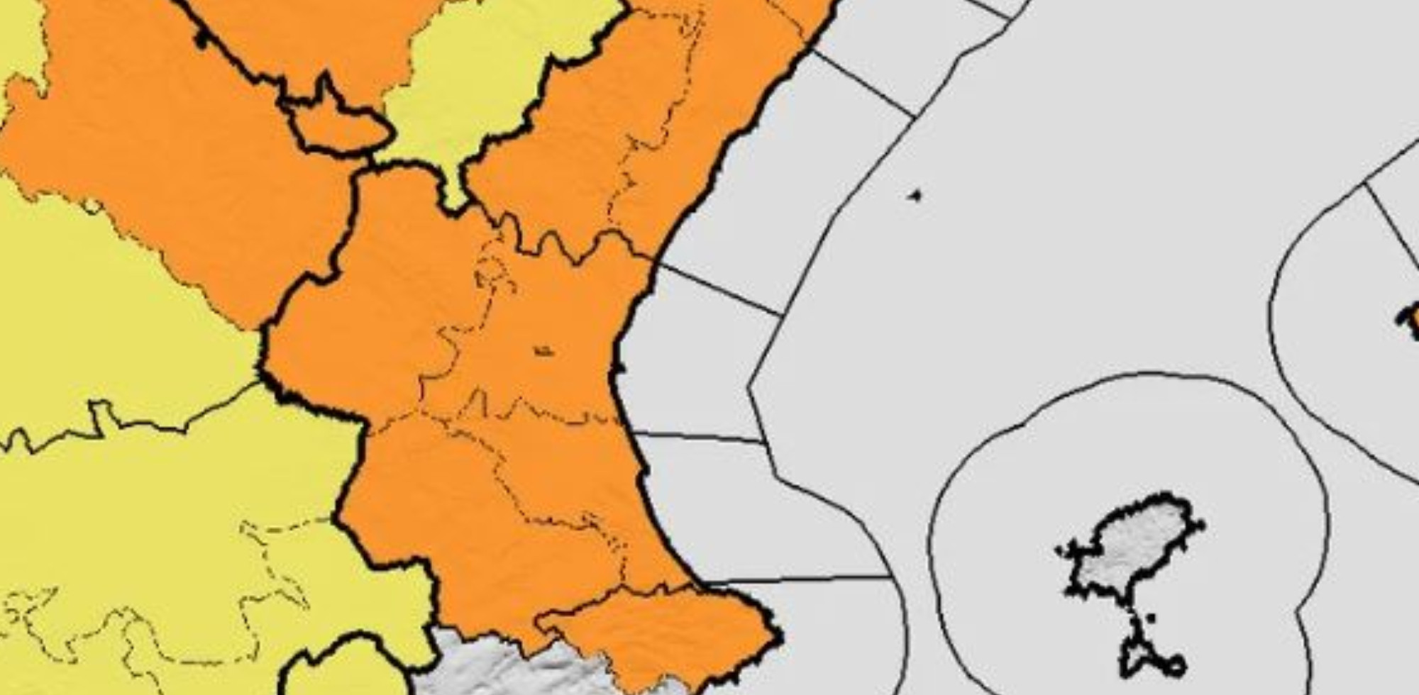 Aemet activa l'alerta per fortes pluges a la Comunitat