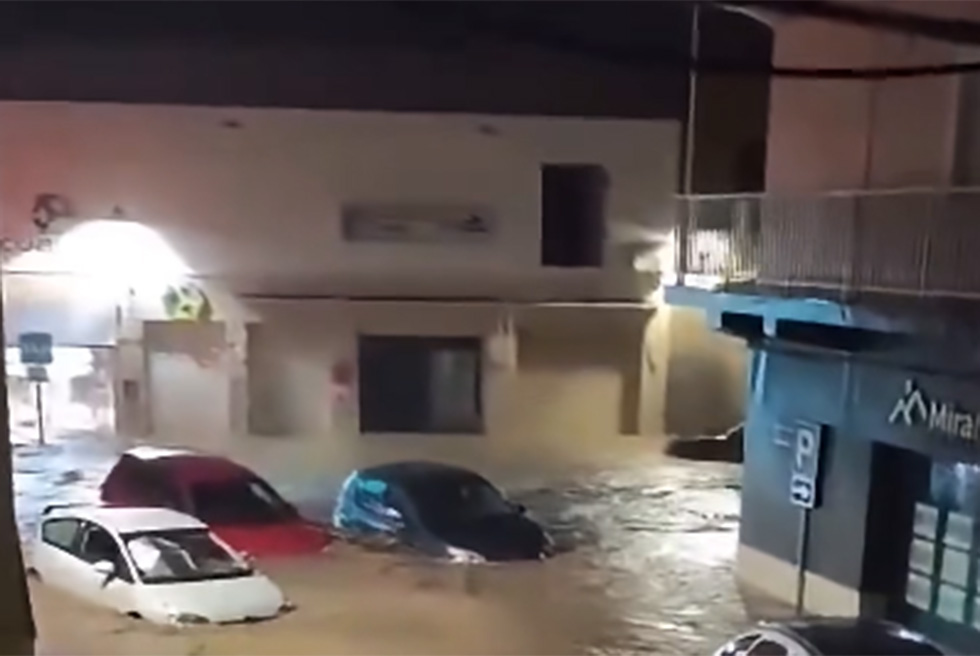 Adam deixa més de 638 litres a Pego i aïlla municipis de la Marina Alta